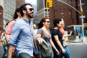 Power walkin' in Lower Manhattan