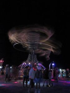 This work by Peter Hudson was probably my favorite. The installation is activated by people experiencing the art, and gives the holographic image of a man falling.